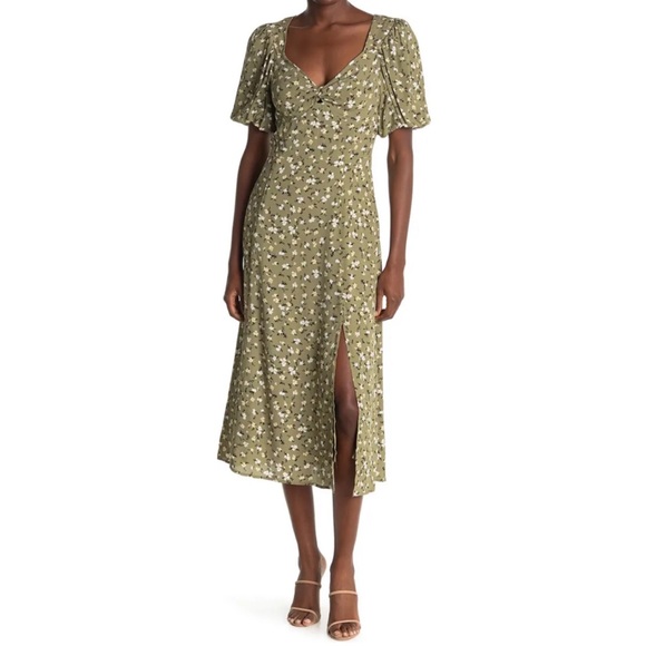 NWOT ASTR the Label Sweetheart Dress in Sage Green Ditsy fits like M - Picture 4 of 9